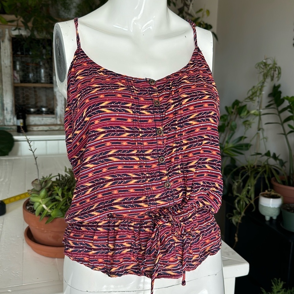 Garage size large Aztec print tank top 100% VISCOSE